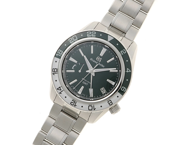 GRAND SEIKO グランドセイコー メンズ オートマチック スポーツコレクション スプリングドライブ GMT SBGE295 グリーン文字盤 SS【472】HK