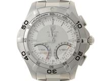 TAG HEUER タグホイヤー ニューアクアレーサー クロノキャリバーＳ CAF7011 SS ステンレススチール シルバー文字盤 クォーツ 【460】2143600386155