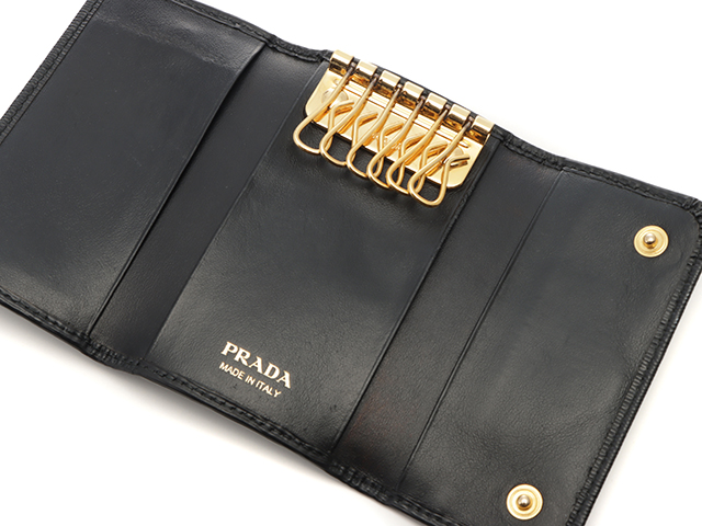 PRADA プラダ 6連キーケース ブラック ヴィッテロムーブ 1PG222