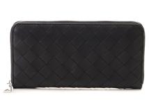 BOTTEGA VENETA ボッテガヴェネタ 　ラウンド長財布　イントレチャート ジップアラウンドウォレット ブラック カーフ　433