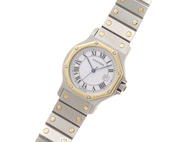 Cartier　カルティエ　サントスオクタゴンLM　SS/YG　自動巻き　男女兼用　【430】　 2143600388944
