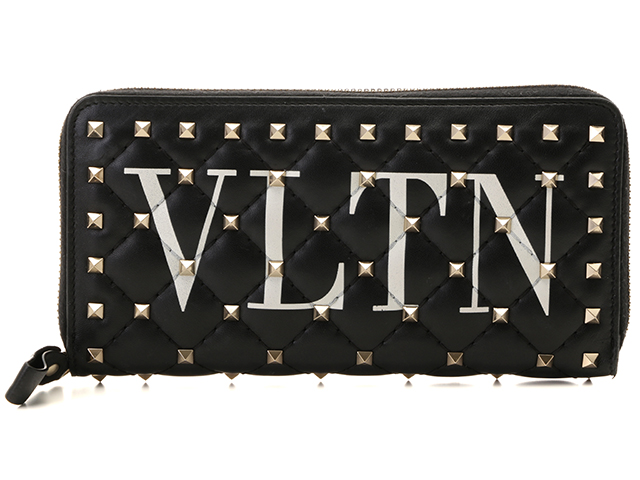 極美品】VLTN Valentino ヴァレンティノ スタッズ 長財布 黒 - 財布