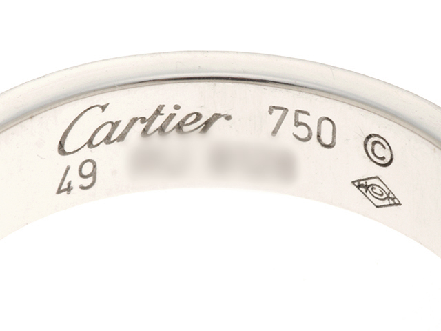 Cartier　カルティエ　ミニラブ　ホワイトゴールド　パヴェ　ダイヤモンド　リング　WG　D　3.7g　49号　 箱・ギャラ付き【430】2143700112302