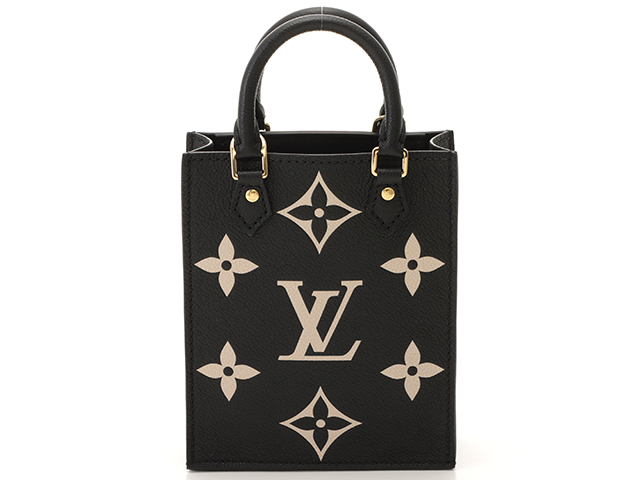 LOUIS VUITTON ルイヴィトン　プティットサックプラ　バイカラーモノグラム・アンプラントレザー　ブラック　ベージュ　ゴールド金具　 M57937　【472】JH