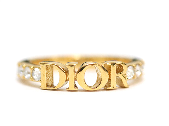 【極美品】 DIOR CD ロゴ リング 約12号 Mサイズ  ゴールド