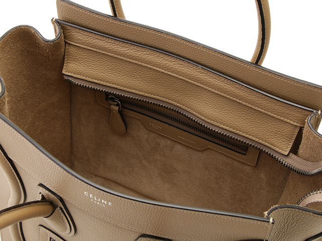 CELINE セリーヌ バッグ ラゲージ マイクロ ベージュ カーフ