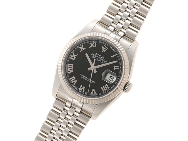 ROLEX ロレックス デイトジャスト 116234 ブラック SS/WG メンズ