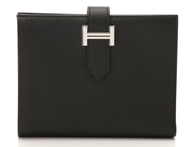 HERMES エルメス ベアンコンパクト 2つ折り財布 039790CC ブラック/SV ヴォーエプソン Y刻印【460】2143700129010