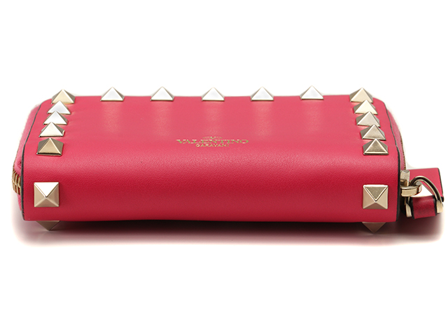 ヴァレンティノ 財布 ファスナー コインケース ロックスタッズ レッド VALENTINO ヴァレンティノ 小物 財布 ロックスタッズ ラウンド
