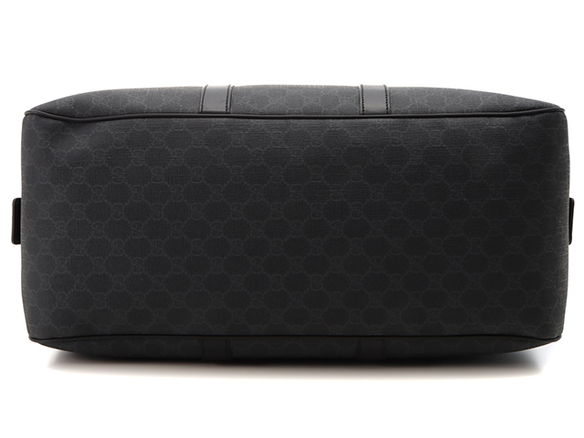 GUCCI グッチ GGスプリーム ボストンバッグ ブラック/グレー PVC（ポリ