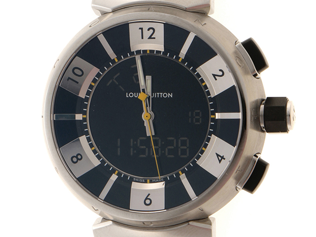 Louis Vuitton ルイ ヴィトン メンズ 時計 タンブールインブラック Q118f Ss クオーツ 432 の購入なら 質 の大黒屋 公式