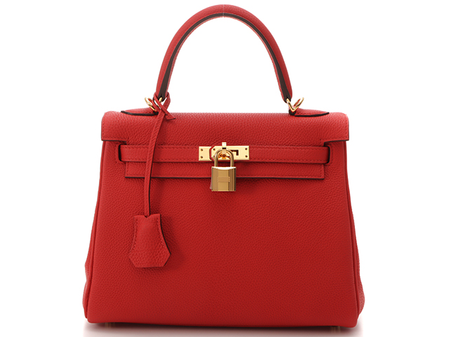 HERMES エルメス バッグ ケリー25 ルージュトマト トゴ D刻印