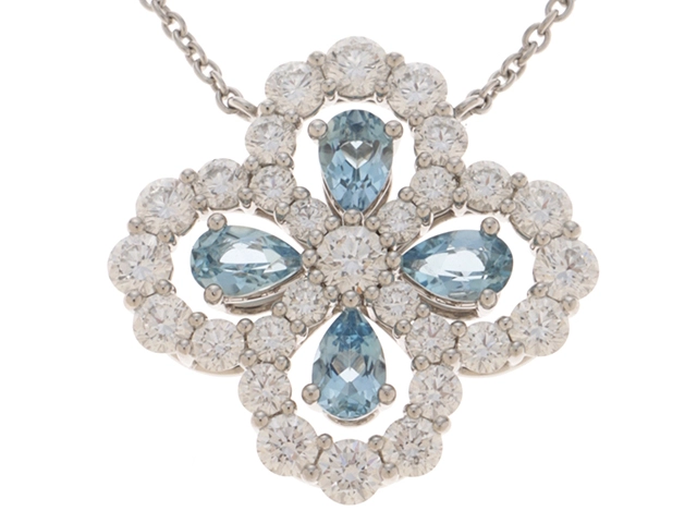 HARRY WINSTON ハリーウィンストン ループバイネックレス PT950プラチナ アクアマリン/ダイヤモンド 7.1g  2143700135783 【437】 の購入なら「質」の大黒屋（公式）