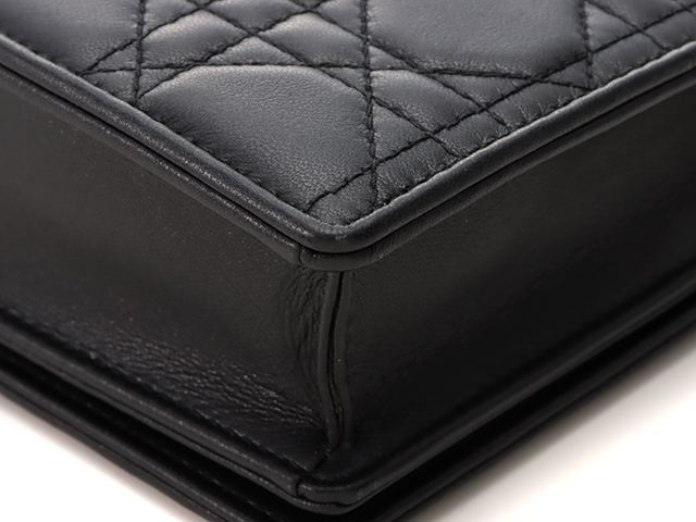 LADY DIOR ポーチ カナージュ ラムスキン レディディオール Dior ディオール レディディオールカナージュポーチ ブラック