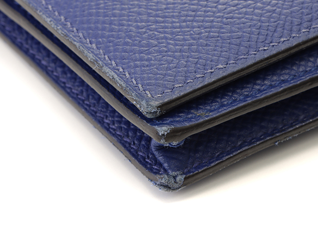 HERMES エルメス ベアンスフレ 長財布 ヴォーエプソン ブルーエレクトリック シルバー(パラジウム)金具 R刻印 【474】