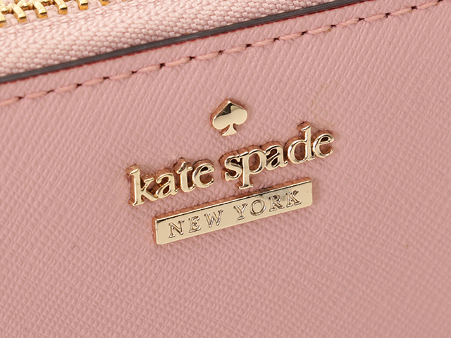 kate spade ラウンドファスナー長財布 ピンク/ベージュ PWRU5073B 654