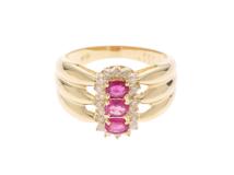 JEWELRY　ジュエリー　リング　K18イエローゴールド　ルビー0.62/ダイヤモンド0.23　4.9g　＃12【432】