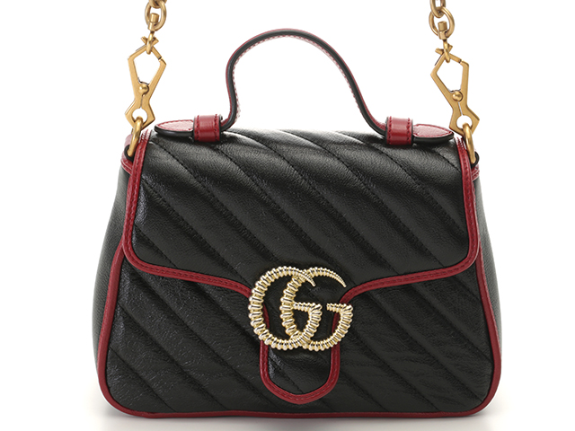 GUCCI グッチ GGマーモント ミニ トップ ハンドルバッグ 583571 レザー