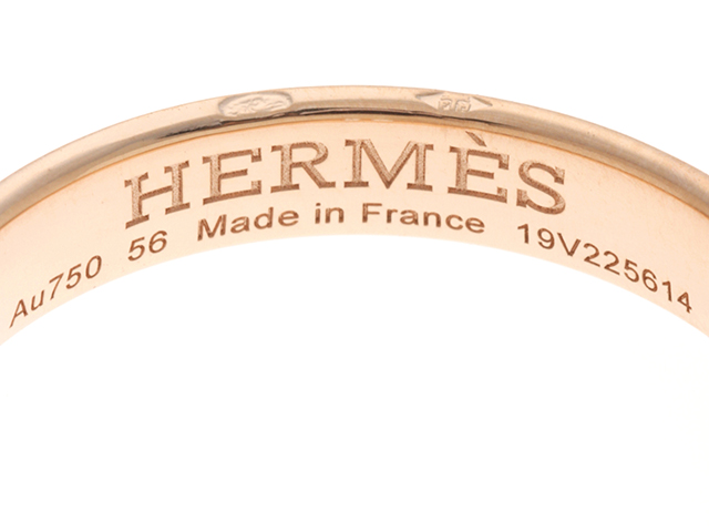 HERMES エルメス ジュエリー ヘラクレスリング ピンクゴールド K18 56