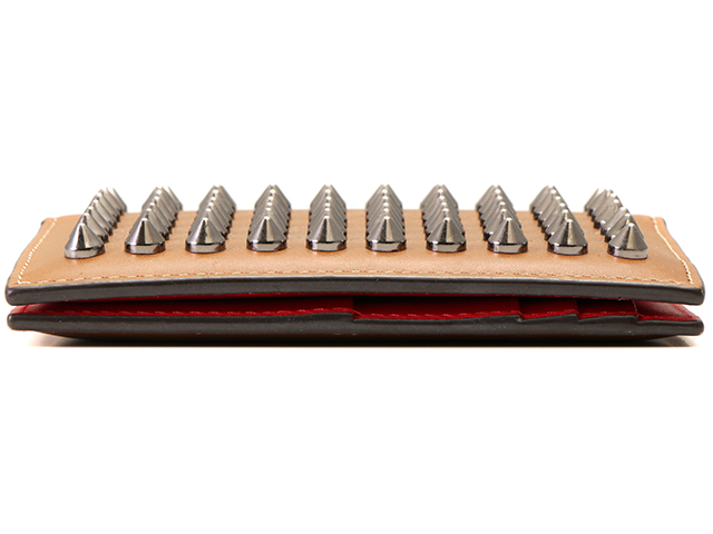 Christian Louboutin C・ルブタン スタッズカードケース ブラウン