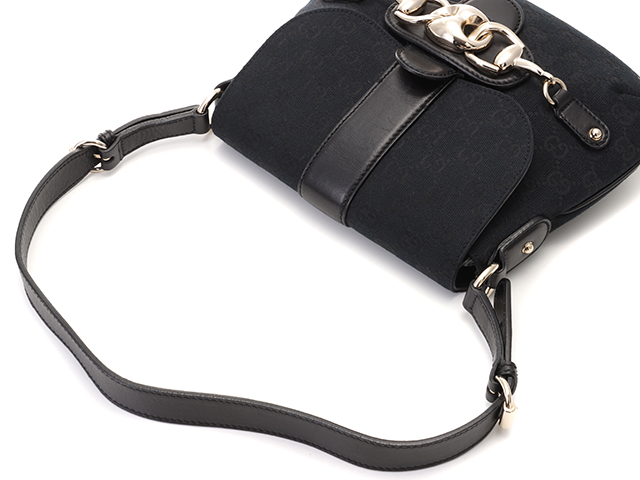 GUCCI グッチ ホースビット ワンショルダーバッグ ブラック