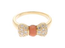 Van Cleef & Arpels　ヴァン クリーフ&アーペル　ヌーパピヨン 　リング　K18イエローゴールド　サンゴ　ダイヤモンド  10.5号【430】2143700162215