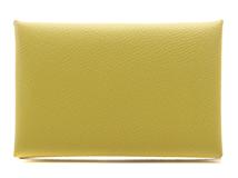 HERMES　エルメス　カードケース　カルヴィ　ジョーヌアンブル　U刻印　箱あり　【430】2143700162840
