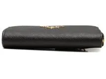 PRADA プラダ キー＆コインケース サフィアーノ ブラック ゴールド金具