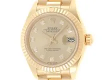 ランダム番　ROLEX　ロレックス　デイトジャスト28　279178G　自動巻き　YG　レディース　10Pダイヤインデックス　シャンパン文字盤【430】2143700169658