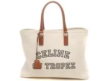CELINE セリーヌ ホリゾンタル カバ ナチュラル/タン キャンバス