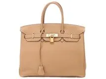 HERMES エルメス ハンドバッグ バーキン35 タバックキャメル トリヨンクレマンス ゴールド金具 □M刻印 パーソナルオーダー品 2143700175598【430】