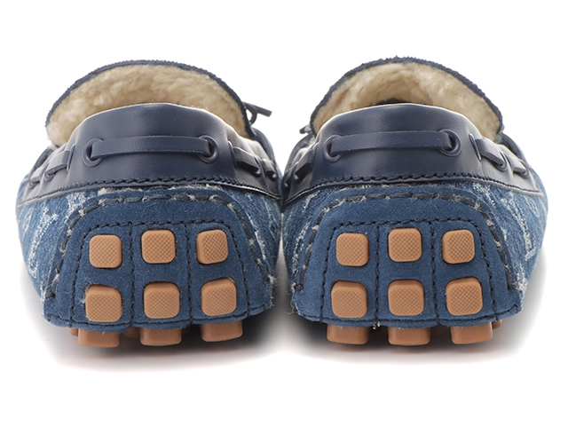 LOUIS VUITTON　ルイヴィトン　LVドライビングシューズ　メンズ7ハーフ　ブルー　デニム/ボア　2143700177936　【200】