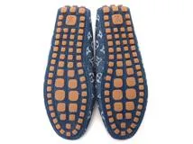 LOUIS VUITTON　ルイヴィトン　LVドライビングシューズ　メンズ7ハーフ　ブルー　デニム/ボア　2143700177936　【200】