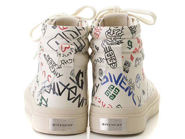 GIVENCHY　ジバンシィ　シティハイトップスニーカー　メンズ42　ホワイト/マルチカラー　レザー　BH005LH19F-960　2143700177974　【432】
