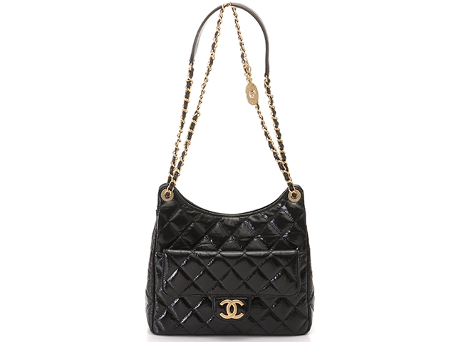 CHANEL シャネル マトラッセホーボーバッグ ショルダーバッグ ブラック GP ゴールド金具 シャイニークランプルカー カーフスキン  2143700179947【200】 の購入なら「質」の大黒屋（公式）