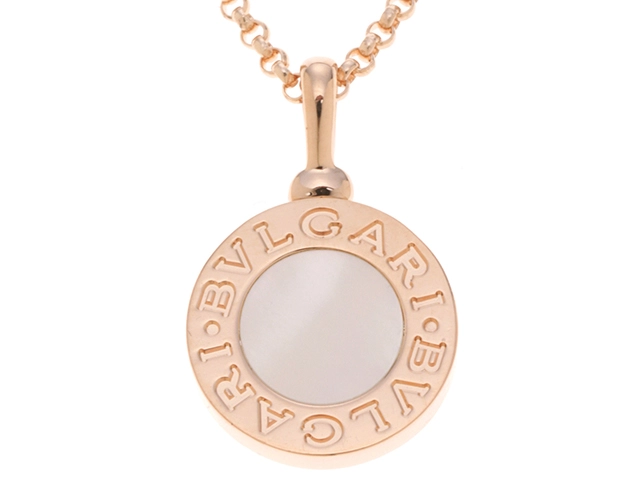 BVLGARI ブルガリブルガリ ネックレス K18ピンクゴールド 白蝶貝 5.8g ...