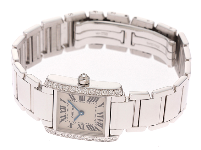 Cartier カルティエ タンクフランセーズSM・ダイヤベゼル WE1002S3 ...