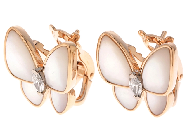 Van Cleef & Arpels　ヴァンクリーフ&アーペル　ドゥパピヨン　ピアス　K18ピンクゴールド　白蝶貝/ダイヤモンド　VCAR08FN00【430】2143700182954