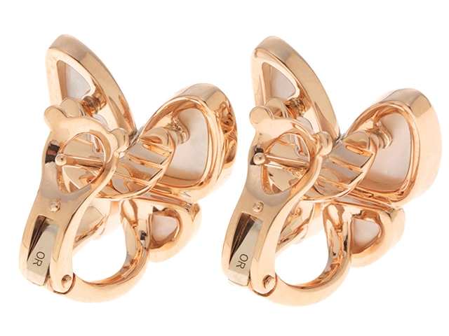 Van Cleef & Arpels　ヴァンクリーフ&アーペル　ドゥパピヨン　ピアス　K18ピンクゴールド　白蝶貝/ダイヤモンド　VCAR08FN00【430】2143700182954