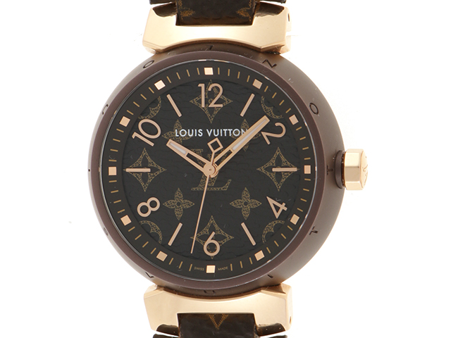 LOUIS VUITTON ルイ・ヴィトン 腕時計 タンブール MM モノグラム K18 