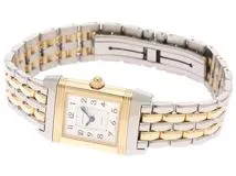 JAEGER-LECOULTRE ジャガー・ルクルト 腕時計 レベルソ デュエット 266.5.44(Q266511F)  シルバー／ホワイトシェル文字盤 K18イエローゴールド/ステンレス 手巻き【472】SJ