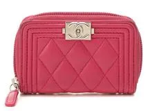 CHANEL シャネル ボーイシャネル コインケース A80602 ピンク/SV