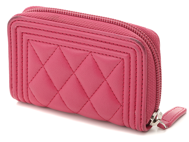 CHANEL シャネル ボーイシャネル コインケース A80602 ピンク/SV