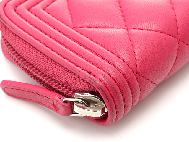 CHANEL シャネル ボーイシャネル コインケース A80602 ピンク/SV