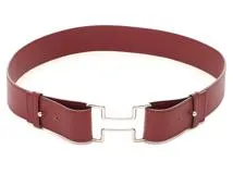 HERMES　エルメス　ナイトベルト 40mm 　レッド　SV　ボックスカーフ　□J刻印（2006年頃）【431】2143700186129