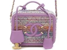 CHANEL シャネル CCフィリグリー2WAYバニティバッグ パープル CHANEL シャネル CCフィリグリー2WAYバニティバッグ パープル