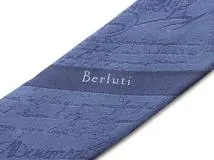 Berluti ベルルッティ ネクタイ(※シミあり) ブルー シルク シミ