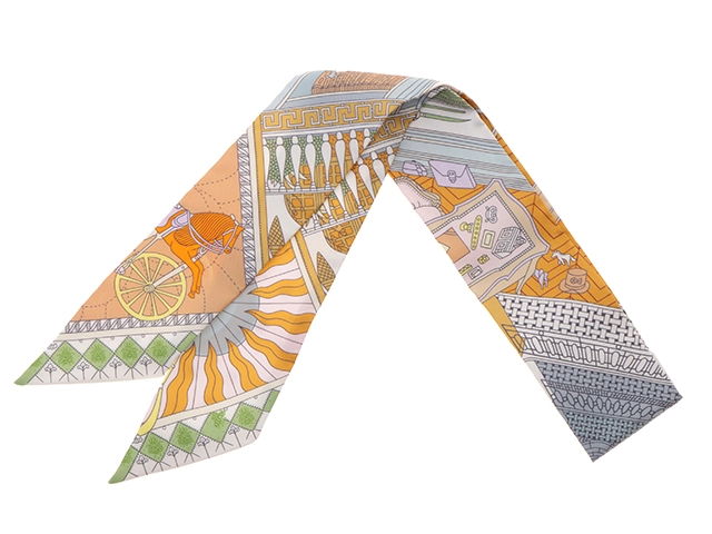 HERMES エルメス ツイリー OBJETS DE CURIOSITE グリ・ブルーテ/ミエル