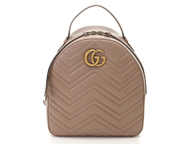 GUCCI グッチ GGマーモント リュックサック 476671 ピンクベージュ レザー 【460】2143700188475  の購入なら「質」の大黒屋（公式）