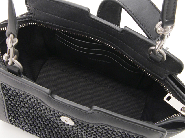 SAINT LAURENT サンローラン トイカバス ブラック ラフィア